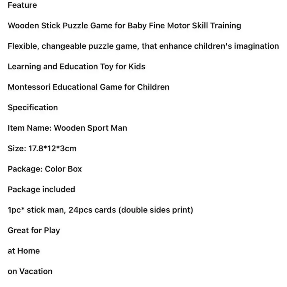 New kid’s game “sporty wooden man”